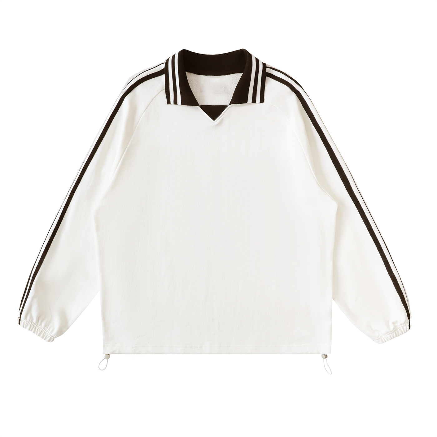 Striped Lapel Collar Sweatshirt